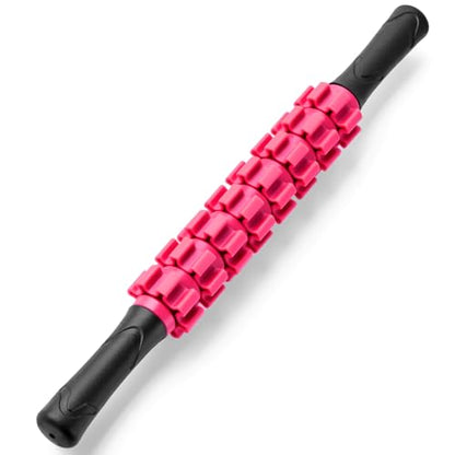 Muscle Roller Stick, Muscle Roller, Liposuction Massage Roller for Lymphatic Drainage, Massager Stick for Relief Muscle Soreness, Trigger Points, Help Exercise Runner Legs, Back Recovery - color: Fuscia