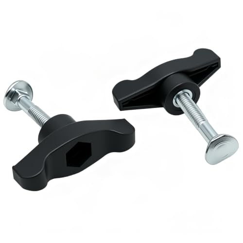 2 Pcs Lawn Mower Handle Knobs Nut Bolt Universal Wing Handle Knob T Handle Bolts for Most Lawn Mowers Snow Blower