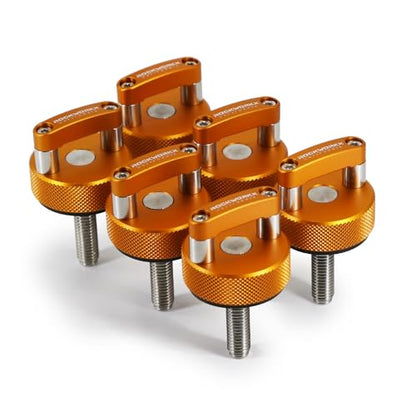 ROCKWORKX Billet Aluminum JKU Hard Top Quick Removal Fastener Thumb Screw, Integrated D Ring Product Name - color: Orange
