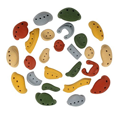 Atomik Rock Climbing Holds 25 Screw-On Rock Climbing Holds Style 2 in Assorted Earth Tones