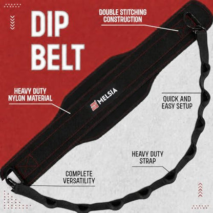 Dip Belt with Chain or Rope – Heavy Duty Adjustable Weightlifting Belt, Neoprene Padded Comfort, 350–650 lbs Capacity for Pull Ups, Dips, Squats & Strength Training