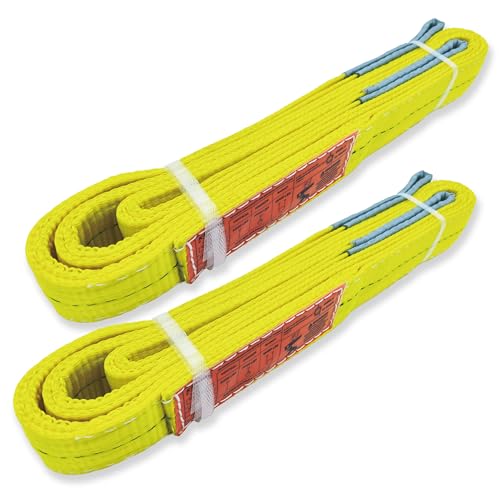 2-Ply Lifting Sling Straps 2”x 6ft - 6200lbs Vertical Capacity Heavy Duty Flat Eye Lift Sling, for Rigging Moving Towing Hoisting -2Pack - Kodiak Straps - color: 2 PACK, size: 2inch x 6ft