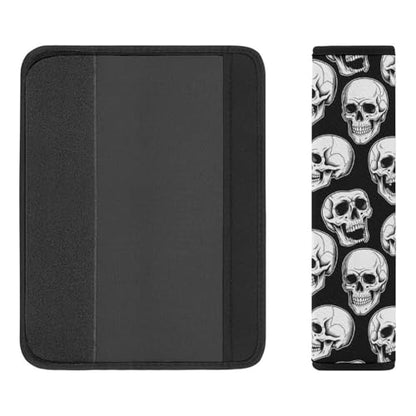 Soft Padded Car Seat Straps Shoulder Pads for Elderly Support, All Vehicles, 1 Pair Skull Gothic Halloween Black Shoulder Protector Anti-Slip Pad - color: Pattern 1095