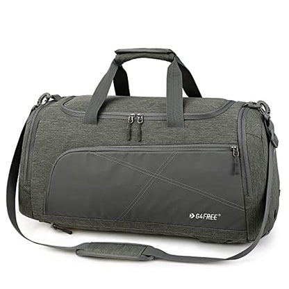 G4Free 45L/60L 3-Way Duffle Backpack Gym Bag with Wet Pocket & Shoes Compartment Sports Travel Weekender Overnight Duffel Bag | with Wet Pocket, Weekender Overnight Duffel Bag, Grey - color: Grey, size: 45L