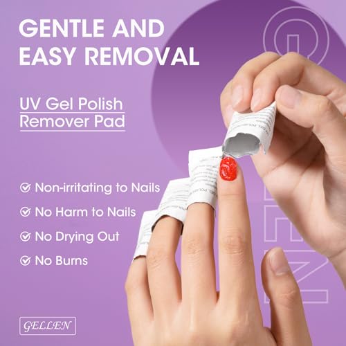 GELLEN Nail Cleanser Pads and Polish Remover Pads 100 Pack, Quick & Easy | Acetone Nail Polish Remover Pads, Alcohol Wipes for Nails Individually Wrapped Travel Set for Perfect Nail Art - size: 100PCS (Remover Pads Included)