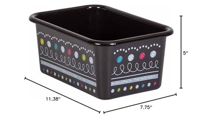 Teacher Created Resources Chalkboard Brights Small Plastic Storage Bin