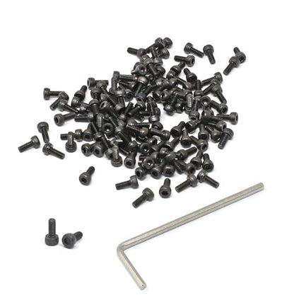 iexcell 100 Pcs M2.5 x 6mm Thread Pitch 0.45 mm Alloy Steel 12.9 Grade Hex Socket Head Cap Screws Bolts Kit, Black Oxide Finish - size: M2.5 x 6mm