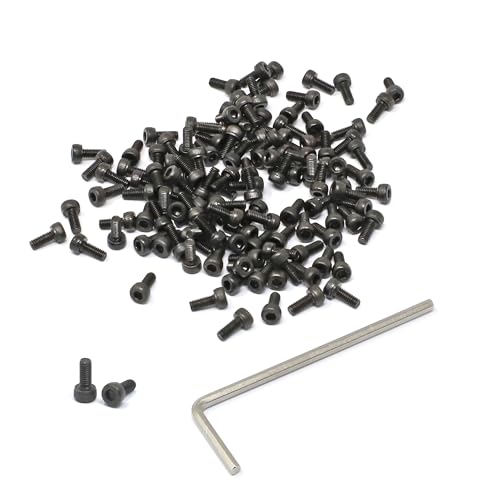 iexcell 100 Pcs M2.5 x 6mm Thread Pitch 0.45 mm Alloy Steel 12.9 Grade Hex Socket Head Cap Screws Bolts Kit, Black Oxide Finish - size: M2.5 x 6mm
