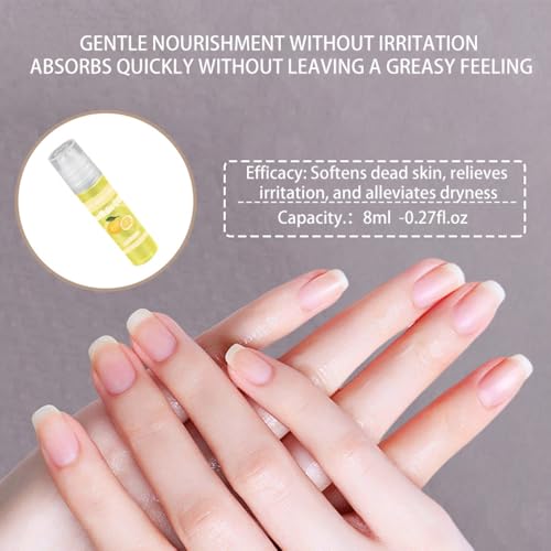 5pcs Cuticle Oil Roller Nourishing Moisturizing Roll On Cuticle Oil for Convenient Portable Nail Rollerball for On the Go Hydration and Care - color: 5pcs