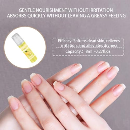 5pcs Cuticle Oil Roller Nourishing Moisturizing Roll On Cuticle Oil for Convenient Portable Nail Rollerball for On the Go Hydration and Care - color: 5pcs