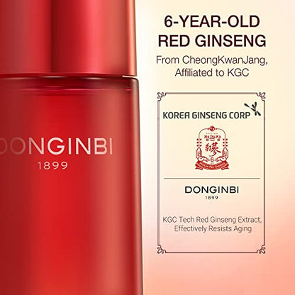 Donginbi Red Ginseng Essential Skin Care Set | Korean Skin Care Gift Set | Firming Moisturizer(1.69 fl oz) | Hydrating Toner(2.37 fl oz) | Essence(2.37 fl oz) | Pore Cleaner(1.69 fl oz) | Glass Skin