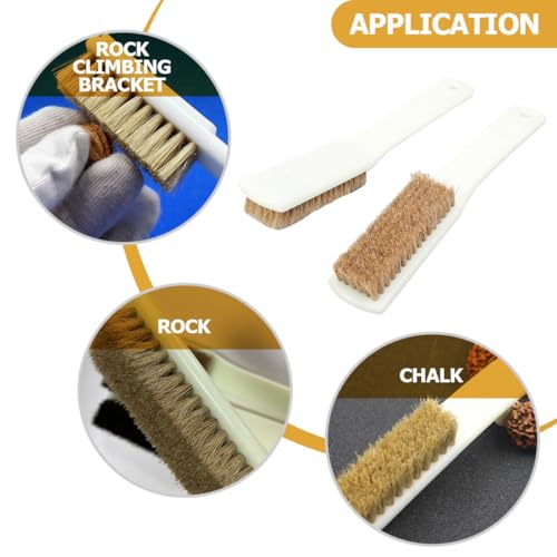 SEWACC 2pcs Rock Cleaning Brush for Climbing with Stiff Boar Bristles and Sturdy Handle, Outdoor Sports Chalk and Stone Cleaning Tool for Bouldering and Rock Holds