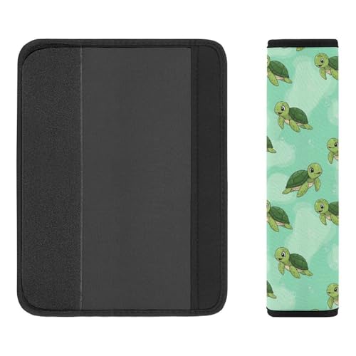 2 Pack Cute Sea Turtles Green Seat Belt Cover Universal Fit Shoulder Protector for Adults and Children, Most Cars, Comfortable Driving - color: Pattern 825