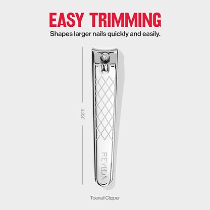 Revlon Toenail Clipper with File, Nail Care Tool with a Curved Blade for an Accurate Trimming and Grooming, Easy to Use (Pack of 12) - size: 1 Count (Pack of 12)
