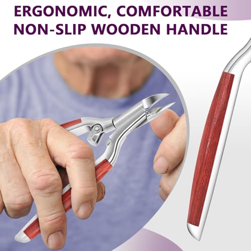 Toenail Clippers for Thick Toenails Super Sharp, Heavy Duty Toe Nail Clippers for Men Women Adult Seniors Long Handle, Professional Ingrown Toenail Cutters Pedicure Clipper