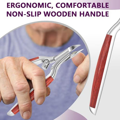 Toenail Clippers for Thick Toenails Super Sharp, Heavy Duty Toe Nail Clippers for Men Women Adult Seniors Long Handle, Professional Ingrown Toenail Cutters Pedicure Clipper