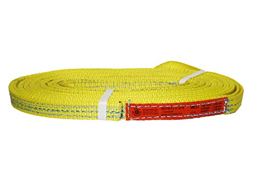 Kennedy Wire Rope & Sling Co. 1" x 20' 2-Ply Twist Eye Polyester Lifting Sling (Various Sizes in Listing) Made in The USA - color: 1" 2-Ply Twist Eye (Type 4), size: 1" x 20'