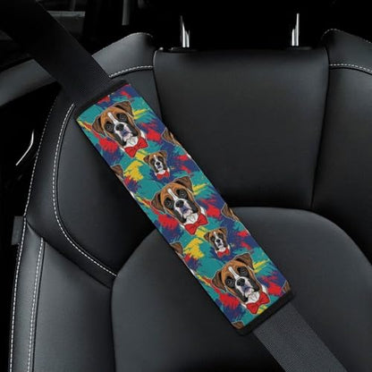 Universal Fit Cute Boxer Dog Car Seat Belt Pad for Elderly Support, Stroller Pushchair High Chair, 1 Pair Shoulder Harness Cover Neck and Shoulder Support - color: Pattern 1186