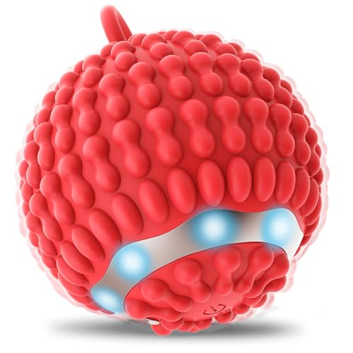 Physical Vibration Therapy Ball - Rechargeable Vibrating Massage Ball for Reduce Hand Tremors(Parkinson's), Stress Relief, Portable Tremor Reduction Device for Home/Travel, Elderly-Friendly Design - color: Red