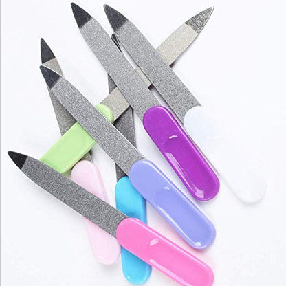 Cafurty Nail Tools - 5pcs Metal Double Sided Nail File Stainless Steel Manicure Pedicure Tools Files - Metal Nail File Men Filer for Toenails Stainless Steel Fingernail Files