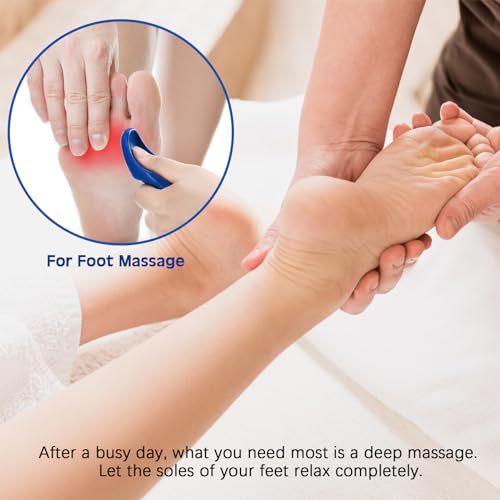 Nuanchu 2 Pcs Blue Thumb Saver Massage Tool Deep Tissue Massager for Pressure Reflexology Professional Neck Shoulder Back Foot Stress Relief - color: Blue