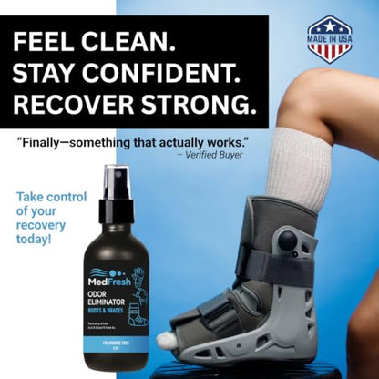MedFresh Odor Eliminator Spray for Casts, Walking Boots & Braces, 16 oz | Eliminates Cast Smell at the Source. Deodorizer for Arm and Leg Casts, Wraps and Orthopedic Boots. Fragrance Free