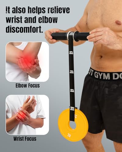 Forearm Strengthener & Wrist Roller, Forearm Trainer with Thicker Handle | Forearm Exerciser with Heavy-Duty Nylon Strap for Muscle Building, Grip Strength and Recovery