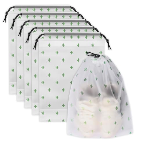 Shoe Bags for Travel, 15.7" x 11.8" Travel Shoe Bags for Packing, Large Waterproof Portable Travel Shoe Storage Bags Travel Essentials Women for and Men (5, Cactus) - color: Cactus