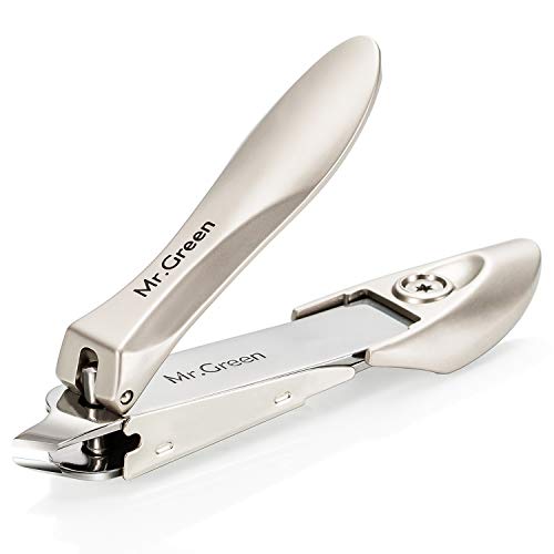 Nail Clipper with Catcher, Slanted Edge Nail Cutting Clippers Stainless Steel Fingernail Cutter Trim with File for Men and Women Mr-1115plus - color: Mr-1115plus