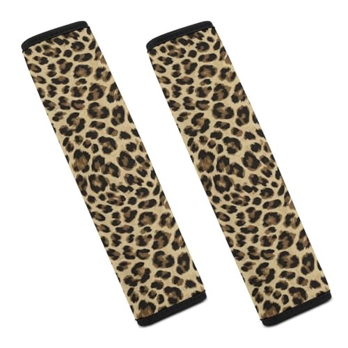 2PCS Universal Fit Car Seat Belt Pad for Kids, Most Cars, Vintage Leopard Wild Animal Print Seat Belt Cushion, Shock Absorption - color: Pattern 715