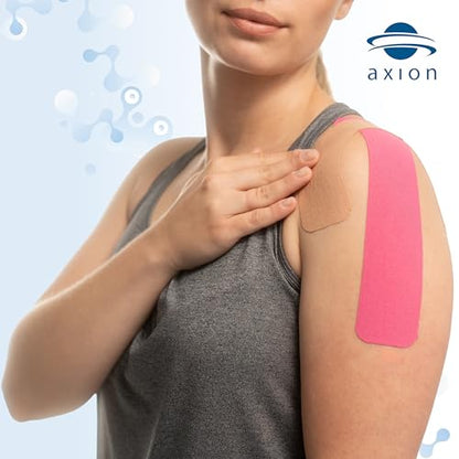 axion Kinesiology Tapes PRECUT Black Beige | 50 Pre-Cut Sport Tape Strips 10x2 in | Waterproof • Skin-Friendly • Elastic | Kinesiology Tapes Ideal for Sports - color: 05) 50 Strips Black/Beige
