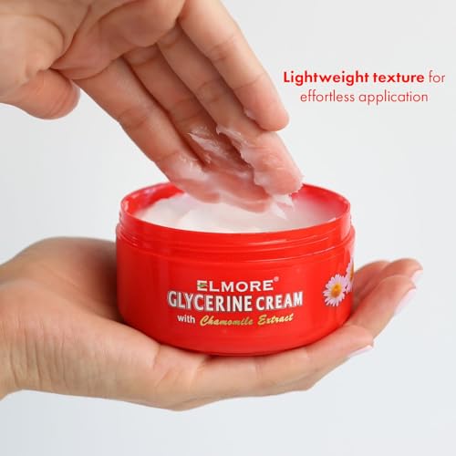 ELMORE Thick Soothing Dry Hand Cream – 42% Glycerin for Intense Moisture & Hydration | Chamomile Extract to Calm, Soothe & Restore Dry, Cracked Skin | Fast-Absorbing & Non-Greasy