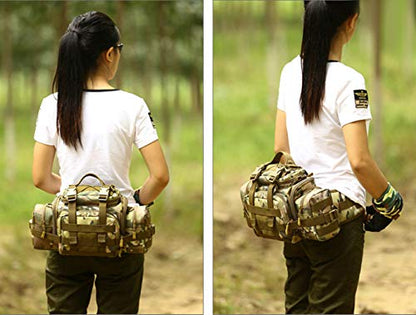 Tactical Assault Gear Sling Pack Hiking Duffle Fanny Packs MOLLE Compact Utility Military Waist Range Bag Heavy Duty EDC Camera Shoulder Backpack (CP camouflage) - color: CP camouflage