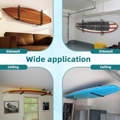 SUP Paddle Board and Kayak Storage Rack,Surfboard Wall Mount and Kayak Rack | Garage Ceiling Wall Storage Racks,Heavy-Duty Paddle Board Organizer,Up to 10" Thick and 50 lbs Max,Hang 1-3 Surf or SUP Board - style: 1 Set