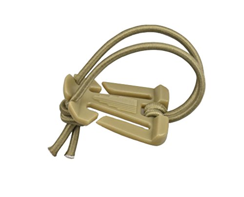 Jadedragon Multipurpose Tactical 360 Rotation D-Ring Clips/Locking Carabiner/Hydration Tube Clips/Elastic String Strap Management Tool for MOLLE Webbing Attachment Backpacks - color: K-Tan