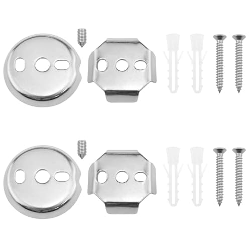 1Set Towel Bar Replacement Parts Mounting Bracket Universal | Bathroom Hardware Silver Suspension Fastening Screw Towel Bar Mounting Hardware for Common Fixtures like Robe Hooks, etc.
