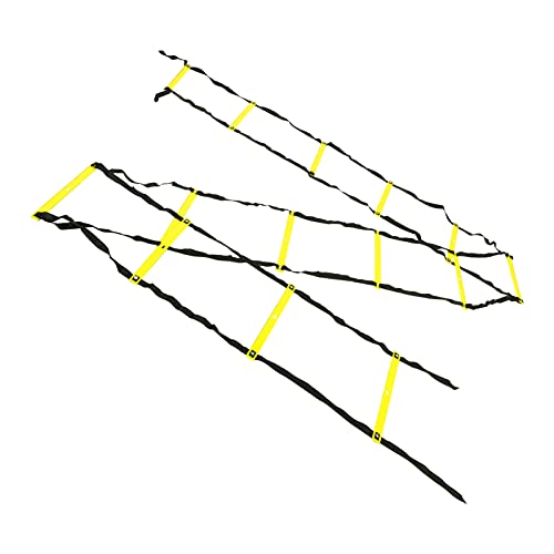 banapoy Agility Ladder, 14 Rung Fixed Distance 7M Speed Ladder, PP Material Training Equipment with Angle Marks and Lightweight Non Slip Design for Soccer Football Fitness Coaches Athletes - color: Yellow