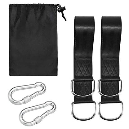 Tree Swing Straps, 2 PCS Hanging Kit 5ft Straps Holds 2200 lbs with 2 Safer Lock Snaps Perfect for Swing Seat, Plank, Hammock - color: 150cm straps with Carabiner