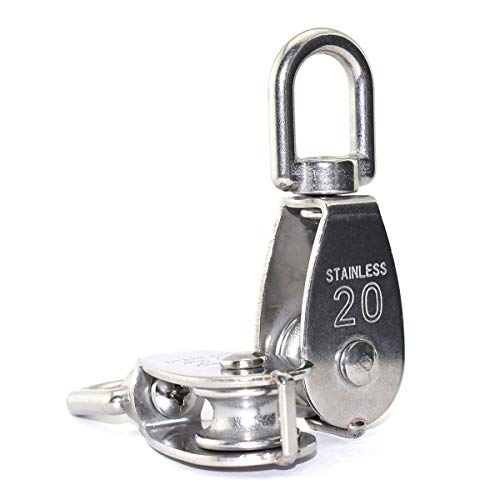 10 Pcs M20 Single Pulley, Stainless Steel Wire Rope Crane Pulley Block | M20 Lifting Crane Swivel Hook Single Pulley Block Hanging Wire Towing Wheel - style: 10 Pack M20 Single