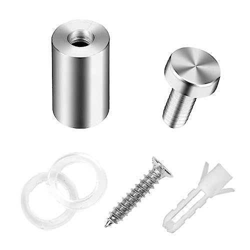 Standoff Screws & Mounts for Acrylic Signs - Metal Standoffs (0.5x1 in) - size: 0.5x1 in (12 Pcs)