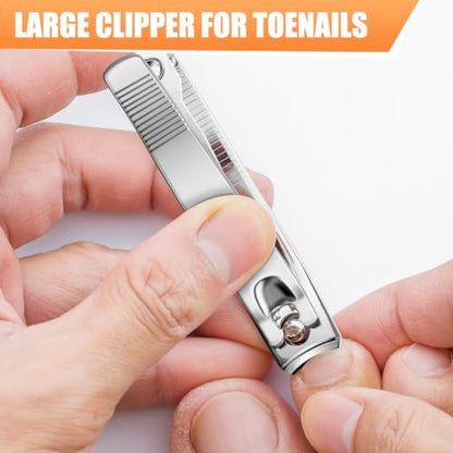 DRMODE Finger Nail Clippers Adult - 8 Pack Nail Clippers Bulk for Men Women Sharp Travel Toenail Clippers and Fingernail Clipper Set Curved Cutter Trimmer with Nail File - style: 8 Pack -Silver