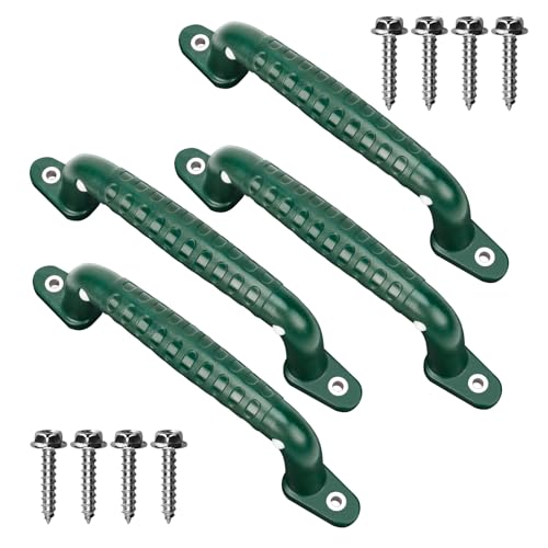 4 Luminous Safety Playground Handles, Swing Set Kids Safety Hand Grips for Playset, Climbing Frame, Play House, Playroom Ladder, Door, Bunk Bed (Green) - color: Green