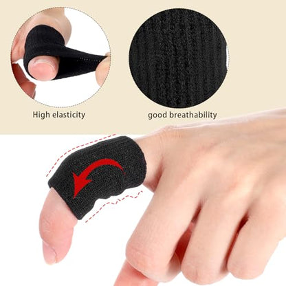 40 Pcs Finger Sleeves Protectors, Elastic Thumb Sleeves for Relieving Pain Finger Arthritis Sleeves Elastic Thumb Splint Brace Sport Fingers Sleeves Fingers Compression Aid for Basketball Tennis