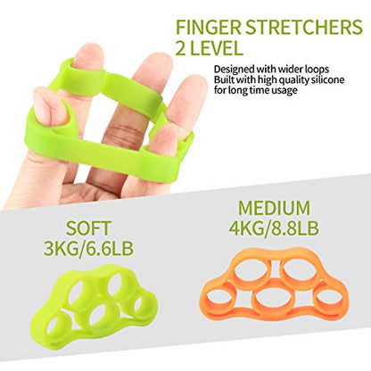 3Pcs Hand Grip Strength Balls with 2Pcs Finger Strengthener,hand ball balls | Wrist Grip Strengthener Trainer, Stress Relief Balls Trainеr Hand Balls, Hand Exerciser Squeezer for Adults Hand Workout