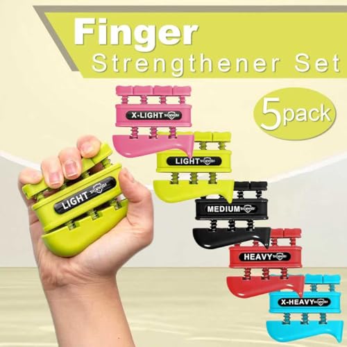 DICYWUDI Grip Strength Trainer, Finger Strength Trainer for Grip Strength Training for Fingers, Wrists, and Hands for Home, Office, Gym, Climbing, Athletes, Musicians, and Therapy - color: Pink /Yellow/Black/Red/Blue