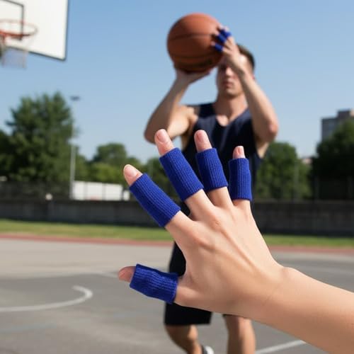 40 Pcs Finger Sleeves Protectors, Elastic Thumb Sleeves for Relieving Pain Finger Arthritis Sleeves Elastic Thumb Splint Brace Sport Fingers Sleeves Fingers Compression Aid for Basketball Tennis