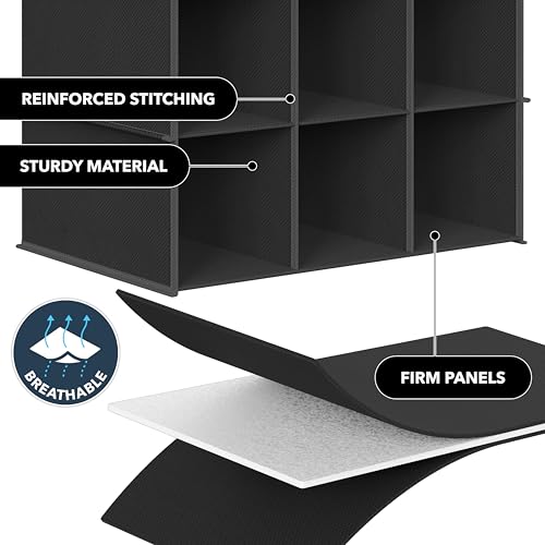 Simple Houseware 24 Section Shelves Hanging Shoes Organizer, Black | 3 Metal Hooks, 8 Tier, Holds Up to 24 lbs - color: Black