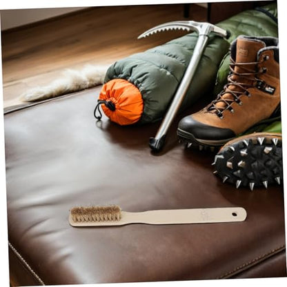 NUOBESTY Rock Climbing Chalk Brush with Wood Handle and Boar Bristle for Secure Grip, for Removing Chalk and Dirt in Humid Environments and Bouldering Cleaning