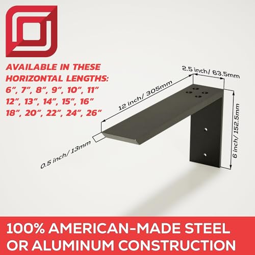 The Original Granite Bracket Countertop Support L-Bracket (A36 Cold Roll Steel - White, 24 Inches) - size: 24 Inches, style: A36 Cold Roll Steel - White