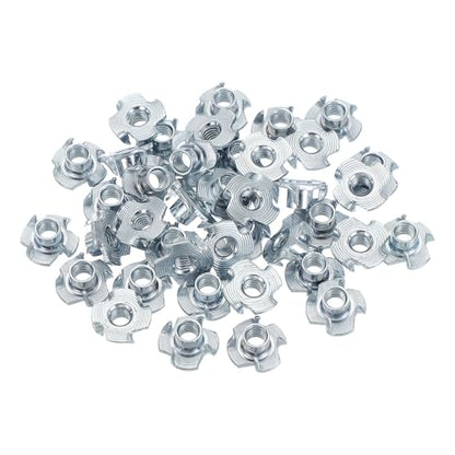 PATIKIL M5 T-Nuts, 60 Pcs Zinc Plated Steel 4-Pronged Tee Blind Nut 6 mm Length Four-jaw t Nuts Threaded Inserts Hardware for Wood Furniture Cabinetry Rock Climbing Holds - size: 6 mm